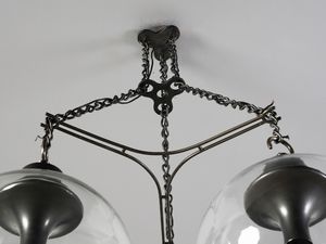 CACCIA DOMINIONI LUIGI (n. 1913) : Lampada a sospensione a tre luci mod. LS10 Grappolo per Azucena  - Asta Asta 420 | DESIGN E ARTI DECORATIVE DEL NOVECENTO Online - Associazione Nazionale - Case d'Asta italiane