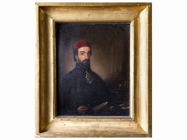 Scuola toscana della fine del XIX secolo : Personaggio maschile vestito all'orientale  - Asta Una villa fiorentina. Arredi e Dipinti Antichi. Arte Contemporanea - Associazione Nazionale - Case d'Asta italiane