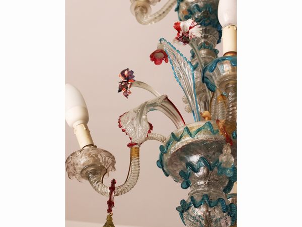 Piccolo lampadario in vetro soffiato di Murano  - Asta Una villa fiorentina. Arredi e Dipinti Antichi. Arte Contemporanea - Associazione Nazionale - Case d'Asta italiane