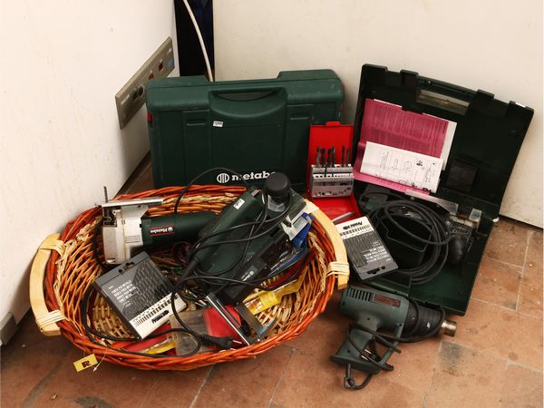 Assortimento di attrezzi da lavoro, Metabo  - Asta Una villa fiorentina. Arredi e Dipinti Antichi. Arte Contemporanea - Associazione Nazionale - Case d'Asta italiane