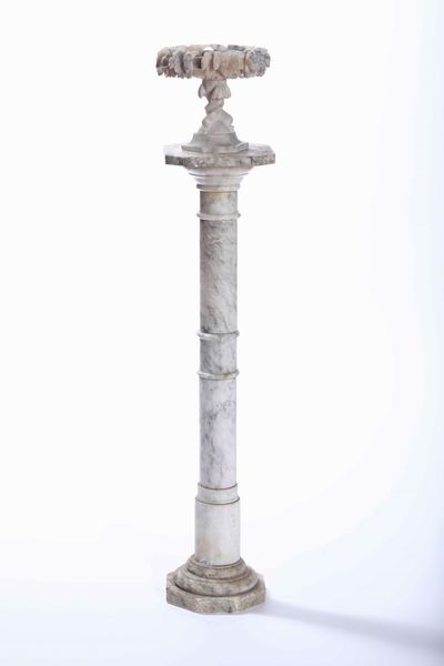 Colonna con coppa. Alabastro, Italia XIX secolo  - Asta Scultura - Associazione Nazionale - Case d'Asta italiane