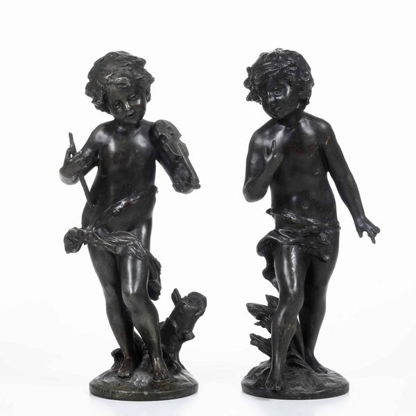 Da Moreau. XIX-XX secolo Due Amorini  - Asta Scultura - Associazione Nazionale - Case d'Asta italiane