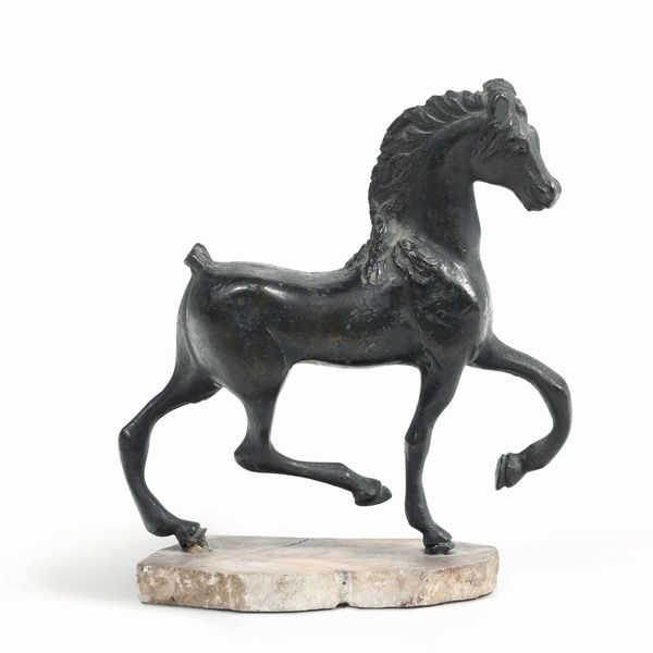 Cavallino. Bronzo fuso e cesellato. Fonditore italiano del XVII secolo  - Asta Scultura - Associazione Nazionale - Case d'Asta italiane