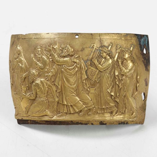 Frammento semicircolare in bronzo dorato a fuoco. Scena mitologica. Periodo neoclassico, inizi XIX secolo  - Asta Scultura - Associazione Nazionale - Case d'Asta italiane