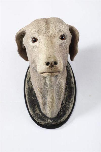 Testa di cane. Plasticatore del XIX-XX secolo  - Asta Scultura - Associazione Nazionale - Case d'Asta italiane