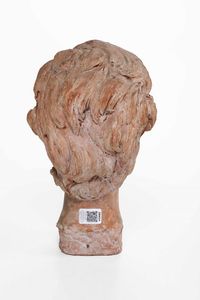 Testa di donna in terracotta siglata con monogramma, anni 40  - Asta Scultura - Associazione Nazionale - Case d'Asta italiane