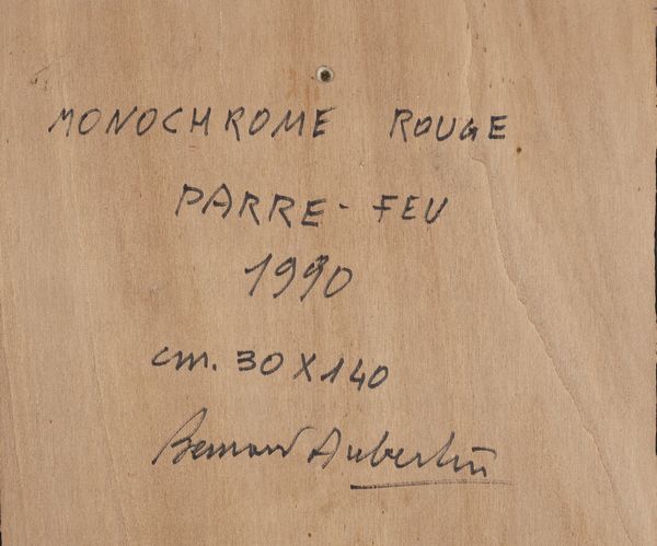 AUBERTIN BERNARD (1934 - 2015) : Monochrome Rouge.  - Asta Asta 421 | ARTE MODERNA E CONTEMPORANEA Online - Associazione Nazionale - Case d'Asta italiane