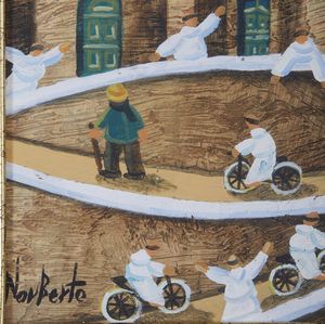 PROIETTI NORBERTO (1927 - 2009) : Le biciclette.  - Asta Asta 421 | ARTE MODERNA E CONTEMPORANEA Online - Associazione Nazionale - Case d'Asta italiane