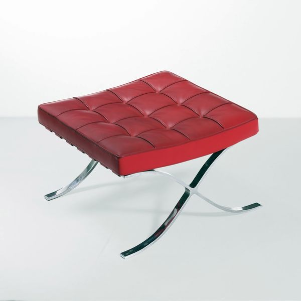 LUDWIG MIES VAN DER ROHE : Pouf mod. Barcellona  - Asta Design Lab - Associazione Nazionale - Case d'Asta italiane