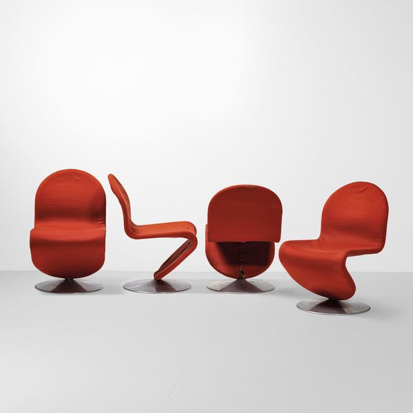 Verner Panton : Quattro sedie mod. 123  - Asta Design Lab - Associazione Nazionale - Case d'Asta italiane