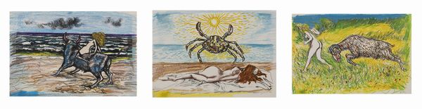 Renato Guttuso : Segni zodiacali  - Asta Grafica e Multipli d'Autore - Associazione Nazionale - Case d'Asta italiane