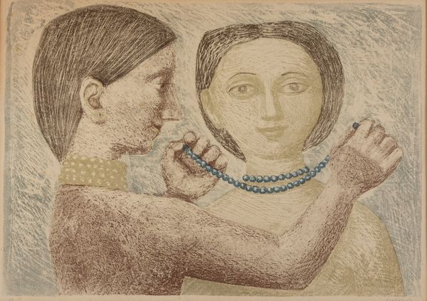 Massimo Campigli : Due sorelle, La collana I  - Asta Grafica e Multipli d'Autore - Associazione Nazionale - Case d'Asta italiane