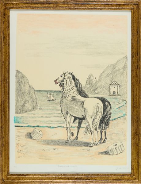 Giorgio de Chirico : Cavalli sulla riva del Tirreno  - Asta Arte Moderna e Contemporanea - Associazione Nazionale - Case d'Asta italiane