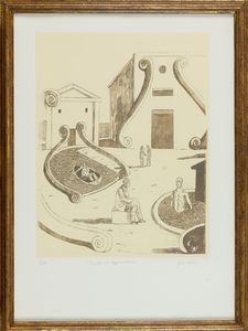 Giorgio de Chirico : Incontro nei bagni misteriosi  - Asta Arte Moderna e Contemporanea - Associazione Nazionale - Case d'Asta italiane