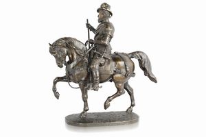 Emilien de Nieuwerkerke : Monumento equestre di Guglielmo d'Orange  - Asta Cuprum. Reloaded. Bronzetti dal Medioevo all'800 - Associazione Nazionale - Case d'Asta italiane