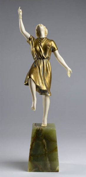 Scultura francese in bronzo raffigurante una ballerina - firmata A. ALLIOT  - Asta Mobili e Oggetti d'Arte dal XVII all'inizio del XX Secolo - Associazione Nazionale - Case d'Asta italiane