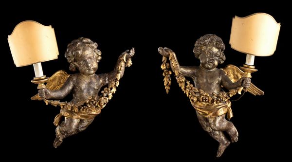 Coppia di putti - Venezia, XIX secolo  - Asta Mobili e Oggetti d'Arte dal XVII all'inizio del XX Secolo - Associazione Nazionale - Case d'Asta italiane