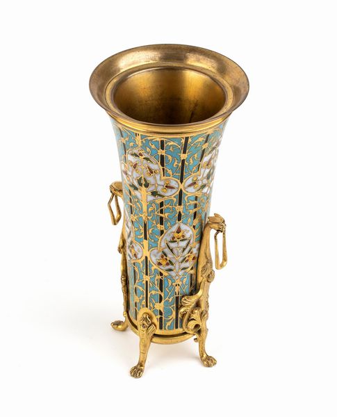 Vaso francese in bronzo e smalti policromi -  FERDINAND BARBEDIENNE (1810 - 1892)  - Asta Mobili e Oggetti d'Arte dal XVII all'inizio del XX Secolo - Associazione Nazionale - Case d'Asta italiane