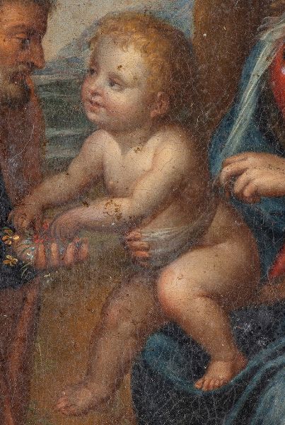 Sacra famiglia con palma - copia da RAFFAELLO, XVIII secolo  - Asta Mobili e Oggetti d'Arte dal XVII all'inizio del XX Secolo - Associazione Nazionale - Case d'Asta italiane