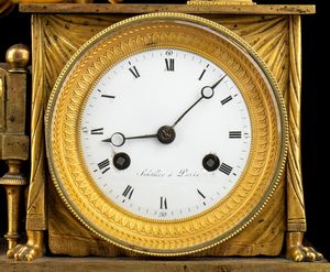 Orologio in bronzo La lettrice”  - Francia, XIX secolo, firmato SCHÜLLER A PARIS  - Asta Mobili e Oggetti d'Arte dal XVII all'inizio del XX Secolo - Associazione Nazionale - Case d'Asta italiane