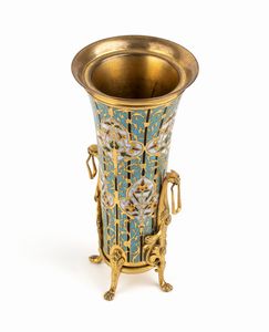 Vaso francese in bronzo e smalti policromi -  FERDINAND BARBEDIENNE (1810 - 1892)  - Asta Mobili e Oggetti d'Arte dal XVII all'inizio del XX Secolo - Associazione Nazionale - Case d'Asta italiane