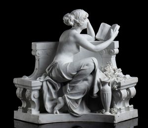 Statua in biscuit  - Francia, XIX secolo,  firmata LOUIS CARIER BELLEUSE (1848-1913)  - Asta Mobili e Oggetti d'Arte dal XVII all'inizio del XX Secolo - Associazione Nazionale - Case d'Asta italiane