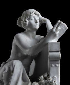 Statua in biscuit  - Francia, XIX secolo,  firmata LOUIS CARIER BELLEUSE (1848-1913)  - Asta Mobili e Oggetti d'Arte dal XVII all'inizio del XX Secolo - Associazione Nazionale - Case d'Asta italiane