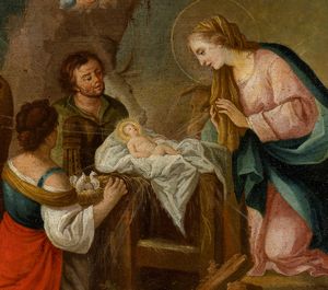 Natività  - scuola napoletana del XVIII secolo  - Asta Mobili e Oggetti d'Arte dal XVII all'inizio del XX Secolo - Associazione Nazionale - Case d'Asta italiane