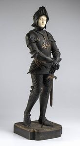 Scultura francese in bronzo raffigurante guerriero - firmata S. OMERTH  - Asta Mobili e Oggetti d'Arte dal XVII all'inizio del XX Secolo - Associazione Nazionale - Case d'Asta italiane