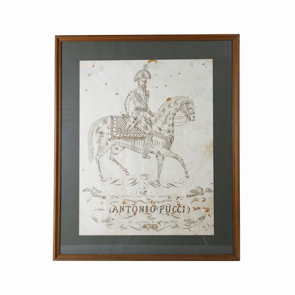 Cavaliere  Antonio Pucci a cavallo  - Asta Smart Auction: Arredi, Dipinti, Sculture e altro a prezzi vantaggiosi - Associazione Nazionale - Case d'Asta italiane