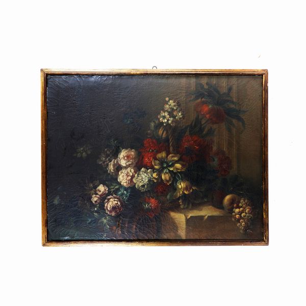 Natura silente, cesto di fiori  - Asta Smart Auction: Arredi, Dipinti, Sculture e altro a prezzi vantaggiosi - Associazione Nazionale - Case d'Asta italiane