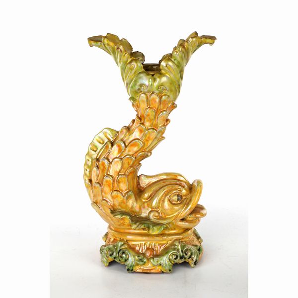 Candeliere in ceramica a lustro Caltagirone  - Asta Smart Auction: Arredi, Dipinti, Sculture e altro a prezzi vantaggiosi - Associazione Nazionale - Case d'Asta italiane