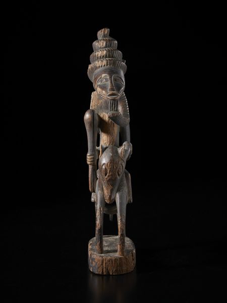 Senufo - Costa d'Avorio/Mali : Scultura in forma di cavallo e cavaliere. Legno a patina nera.  - Asta Asta 422 | AFRICA, OCEANIA E AMERICHE - ARTIGIANATO AFRICANO: VARI COMMITTENTI E SELEZIONE DALLA COLLEZIONE BARTOLOMUCCI Online - Associazione Nazionale - Case d'Asta italiane