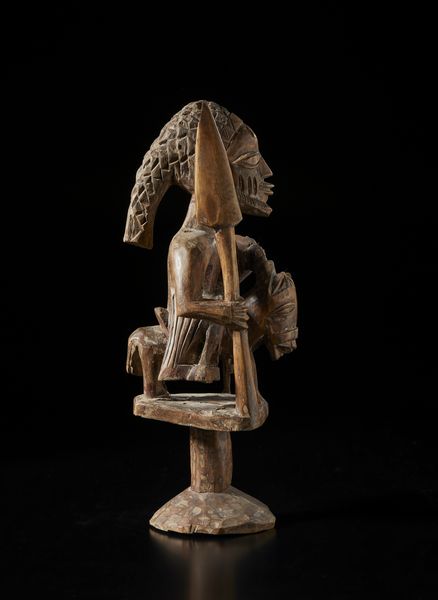 Yoruba -Nigeria : Scultura Shango a forma di cavallo e cavaliere con lancia. Legno a patina naturale.  - Asta Asta 422 | AFRICA, OCEANIA E AMERICHE - ARTIGIANATO AFRICANO: VARI COMMITTENTI E SELEZIONE DALLA COLLEZIONE BARTOLOMUCCI Online - Associazione Nazionale - Case d'Asta italiane