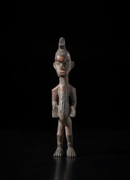 Igbo - Nigeria : Scultura antropomorfa. Legno a patina scura e pigmenti.  - Asta Asta 422 | AFRICA, OCEANIA E AMERICHE - ARTIGIANATO AFRICANO: VARI COMMITTENTI E SELEZIONE DALLA COLLEZIONE BARTOLOMUCCI Online - Associazione Nazionale - Case d'Asta italiane