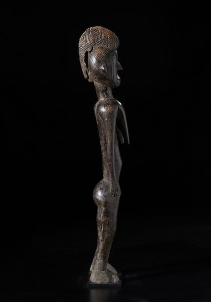 Mossi - Burkina Faso : Scultura antropomorfa. Legno a patina scura.  - Asta Asta 422 | AFRICA, OCEANIA E AMERICHE - ARTIGIANATO AFRICANO: VARI COMMITTENTI E SELEZIONE DALLA COLLEZIONE BARTOLOMUCCI Online - Associazione Nazionale - Case d'Asta italiane