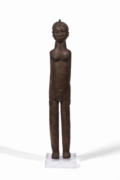 Lobi - Burkina Faso/Costa d'Avorio : Grande scultura antropomorfa Bateba.Legno duro a patina scura.  - Asta Asta 422 | AFRICA, OCEANIA E AMERICHE - ARTIGIANATO AFRICANO: VARI COMMITTENTI E SELEZIONE DALLA COLLEZIONE BARTOLOMUCCI Online - Associazione Nazionale - Case d'Asta italiane