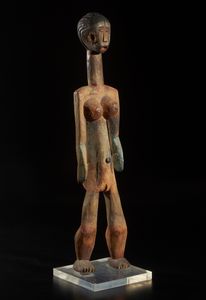 Vere - Nigeria : Grande scultura antropomorfa  femminile Bobo o Bwa.Legno duro a patina naturale e pigmenti.  - Asta Asta 422 | AFRICA, OCEANIA E AMERICHE - ARTIGIANATO AFRICANO: VARI COMMITTENTI E SELEZIONE DALLA COLLEZIONE BARTOLOMUCCI Online - Associazione Nazionale - Case d'Asta italiane