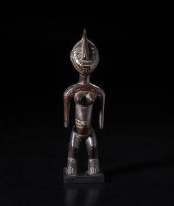 Mossi - Burkina Faso - Scultura  antropomorfa. Legno a patina scura.