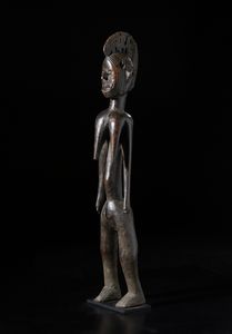 Mossi - Burkina Faso - Scultura antropomorfa. Legno a patina scura.