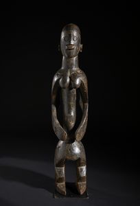 Mumuye - Nigeria/Camerun - Scultura antropomorfa stilizzata. Legno a patina scura.