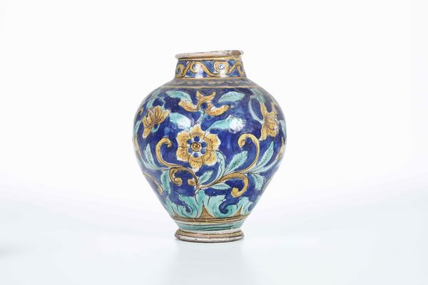 Vaso a boccia.<BR>Sicilia, Caltagirone, XIX secolo.  - Asta Maioliche e Porcellane - Associazione Nazionale - Case d'Asta italiane