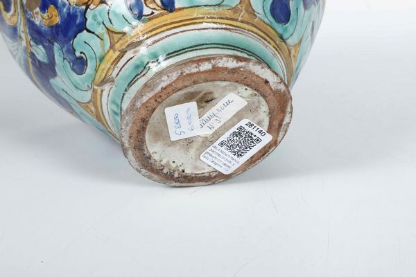 Vaso a boccia.<BR>Sicilia, Caltagirone, XIX secolo.  - Asta Maioliche e Porcellane - Associazione Nazionale - Case d'Asta italiane