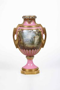 Vaso.<BR>Francia, seconda metÃ  del XIX secolo.  - Asta Maioliche e Porcellane - Associazione Nazionale - Case d'Asta italiane