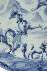 Grande piatto. <BR>Savona, fine del XVII - inizio del XVIII secolo.  - Asta Maioliche e Porcellane - Associazione Nazionale - Case d'Asta italiane