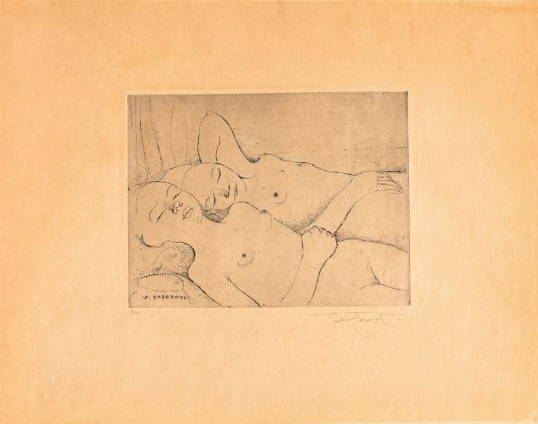 Felice Casorati : Senza titolo (Composizione)  - Asta Prints & Multiples - Associazione Nazionale - Case d'Asta italiane