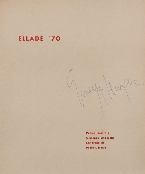 Paolo D’Orazio : Ellade ‘70  - Asta Prints & Multiples - Associazione Nazionale - Case d'Asta italiane