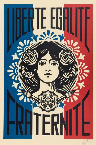 Obey : Liberté Egalité Fraternité  - Asta Prints & Multiples - Associazione Nazionale - Case d'Asta italiane