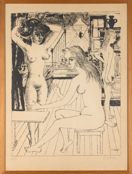 Paul Delvaux : Nudi femminili in un interno  - Asta Prints & Multiples - Associazione Nazionale - Case d'Asta italiane