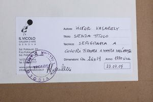 VICTOR VASARELY : Senza titolo  - Asta Prints & Multiples - Associazione Nazionale - Case d'Asta italiane